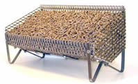 An expanded pellet basket filling with pellets for heating