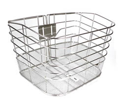 A combination style galvanized bicycle basket CNBB-2 with fine mesh bottom and wire mesh body