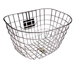 A galvanized grid style bicycle basket GBB-3 only with mounting plate
