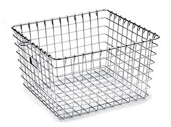 A Nickle wire storage basket WTB-5 with ID label holder for sorting your small items