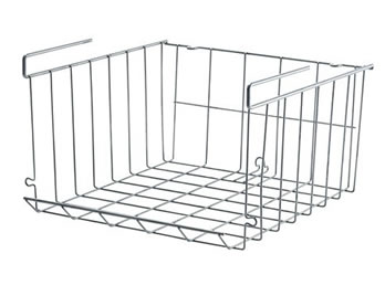 A chrome plated under-shelf storage basket WTB-8